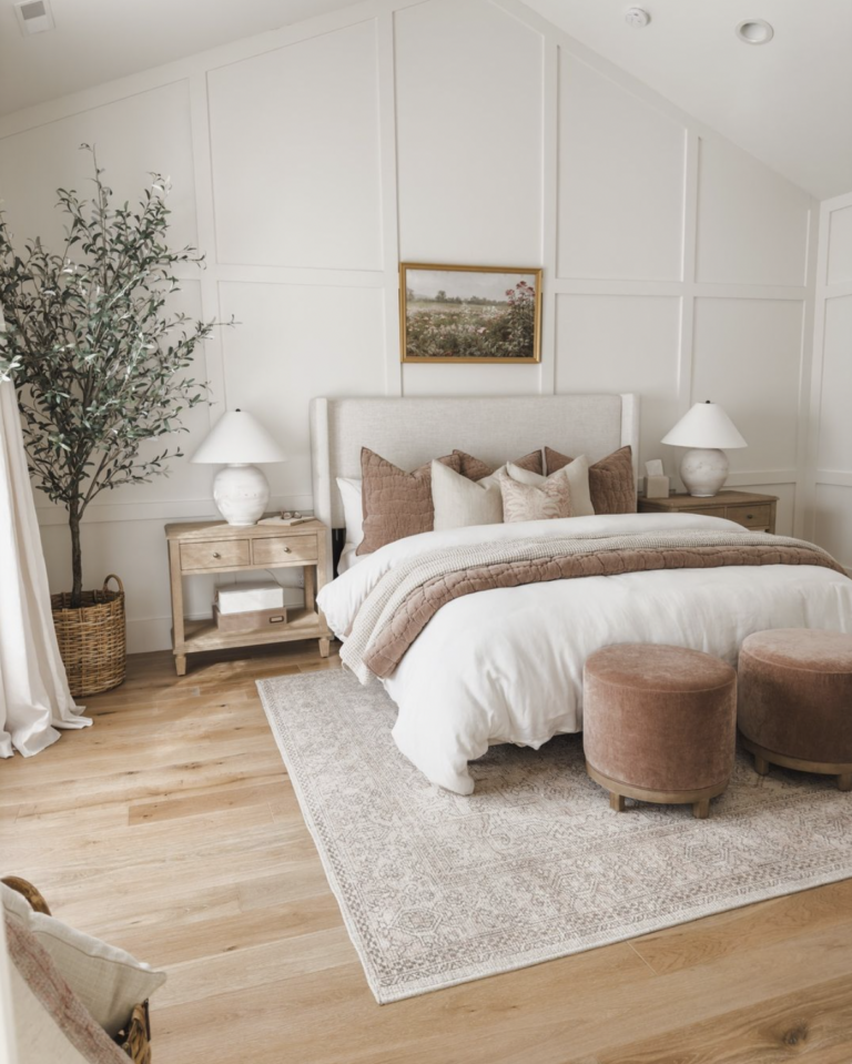 Earth-Tone Bedroom With Neutral Bed