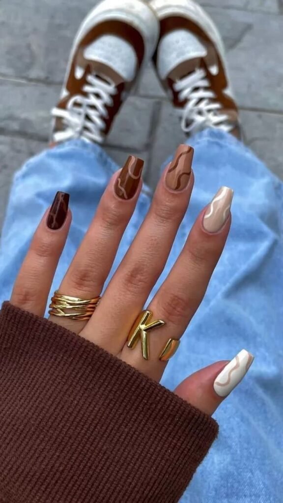 Shades of Brown + Swirl Pattern