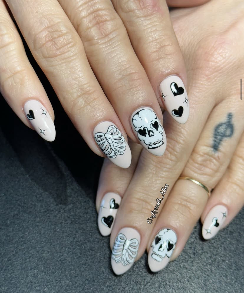 Skeleton Nail Art Design