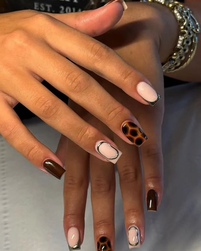 Square Tip Mix and Match Fall Nails