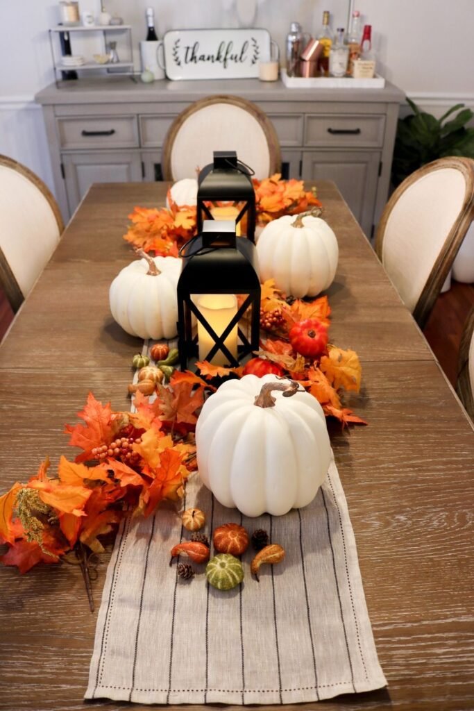 White, Orange, and Pumpkin Display