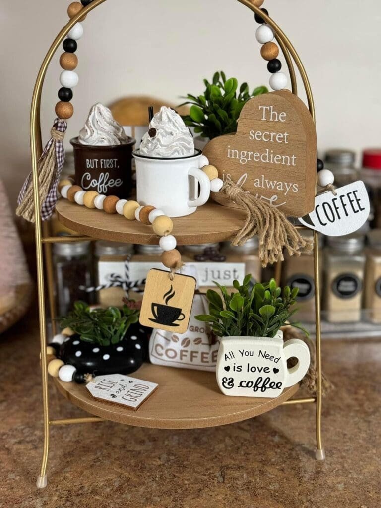 Wooden Bead Garland with Tassel