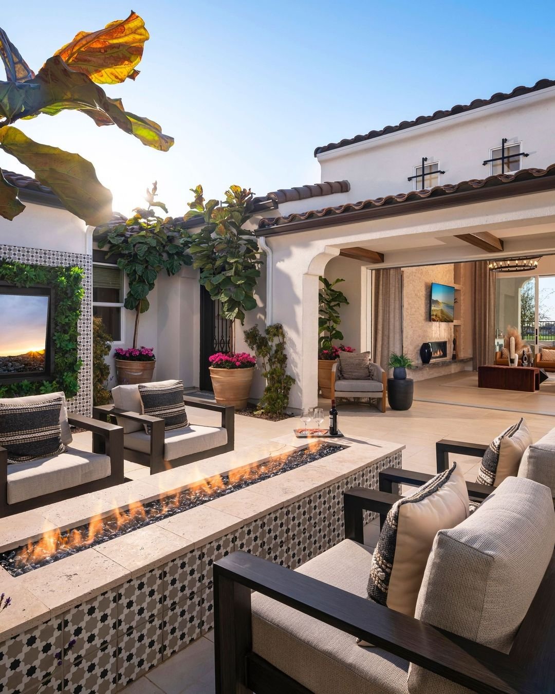 Mediterranean Mirage with Fire Feature