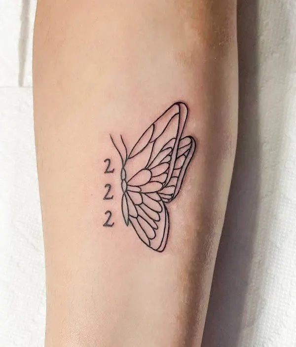 222 and butterfly