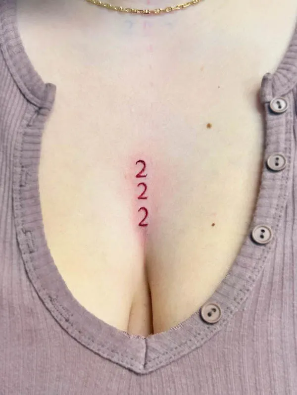 222 on the cleavage
