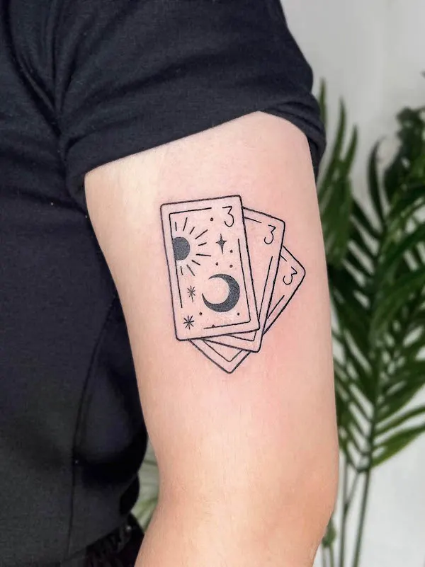 Tarot card angel number tattoo