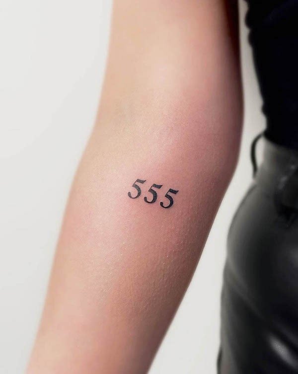 555 arm tattoo