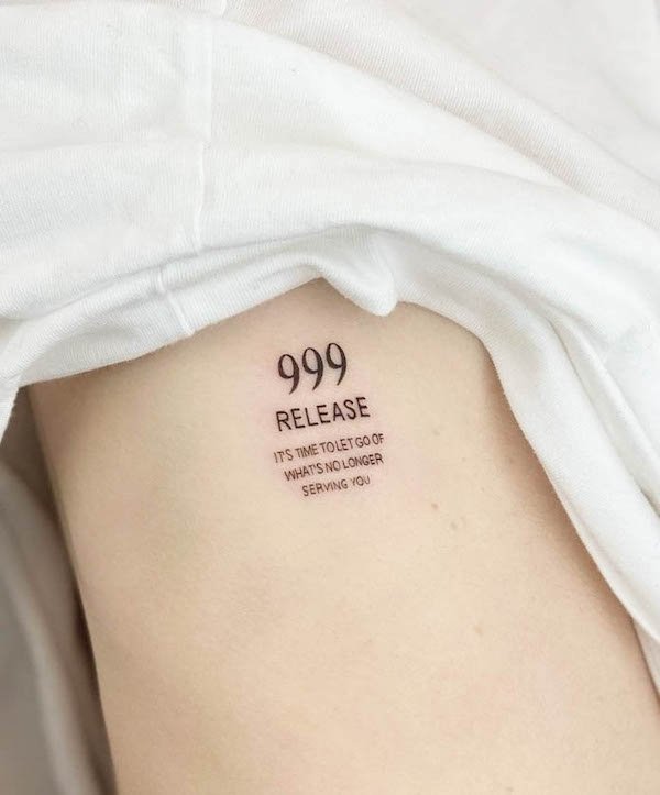 999 angel number tattoo with explanation