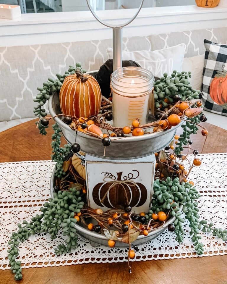 Autumn Elegance Tiered Tray