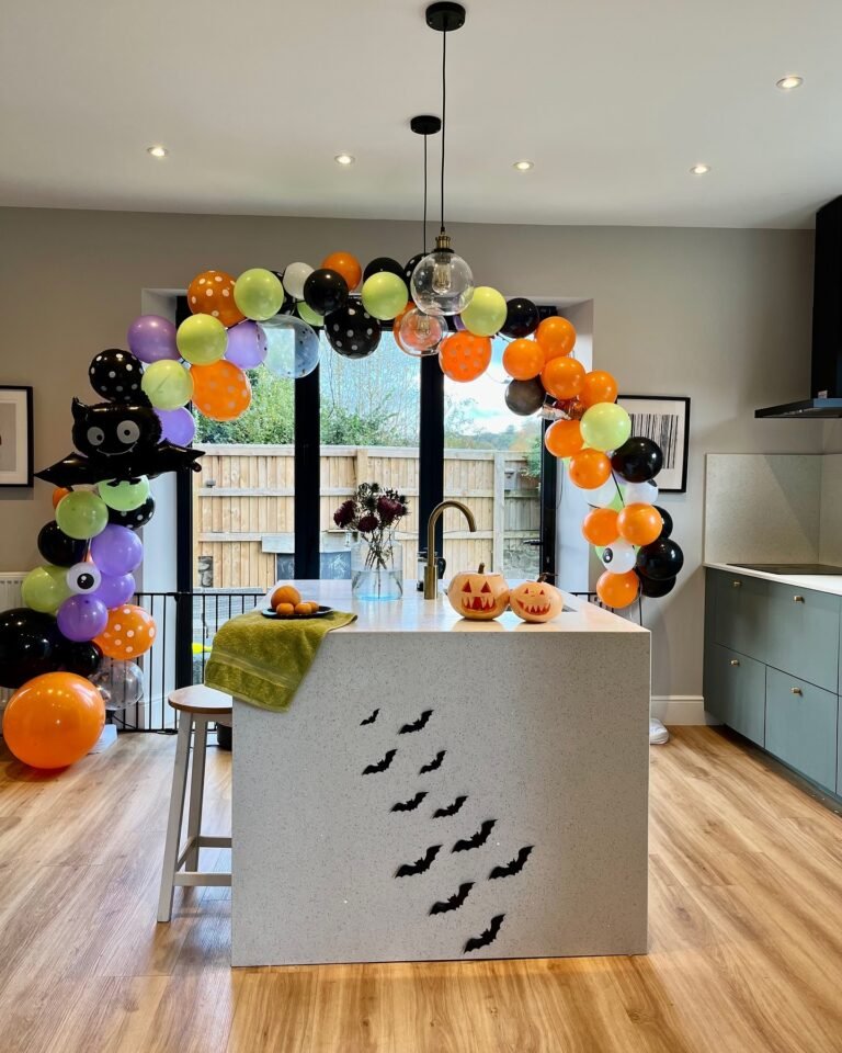 Balloon-Filled Halloween Kitchen