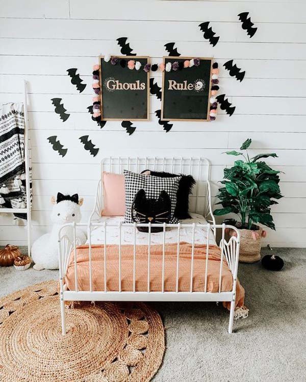 Bat Decals and Pumpkins