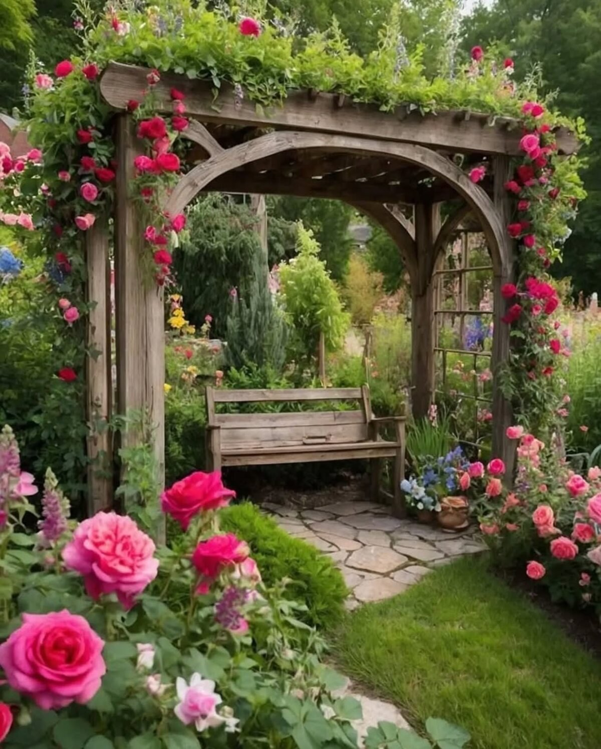 Bench Under A Vintage Arch