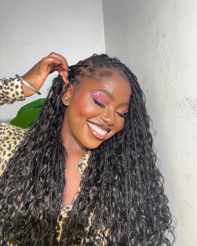 Black Knotless with Box Braids and Boho