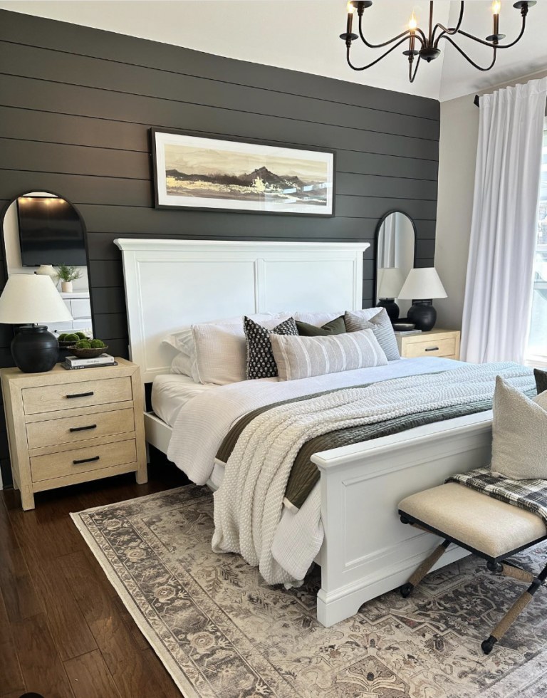 Black Shiplap Accent Wall