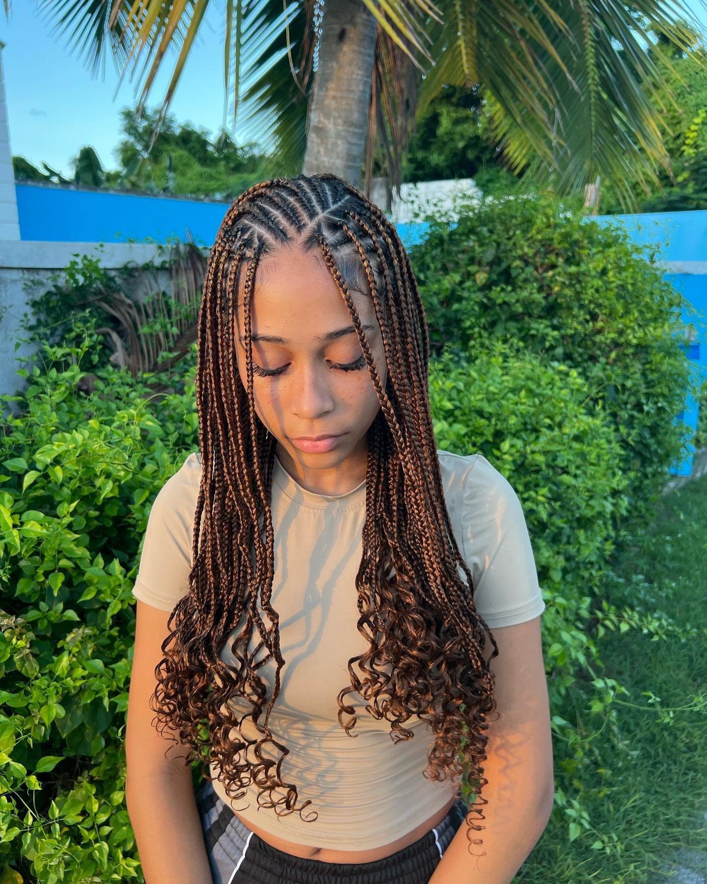 Brown Flip Over with Curls at the End