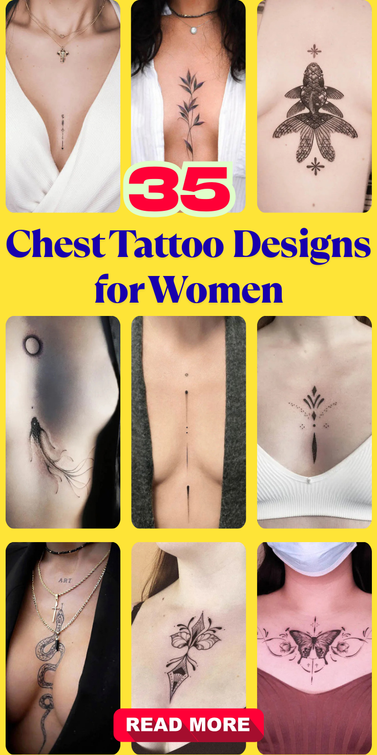 Chest Tattoo Designs for Women