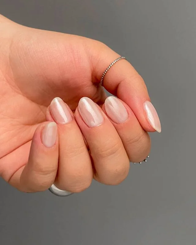 Chrome Short Opal Nails