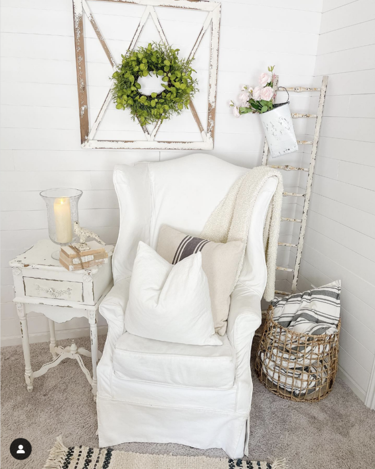 Distressed Reading Nook Setup