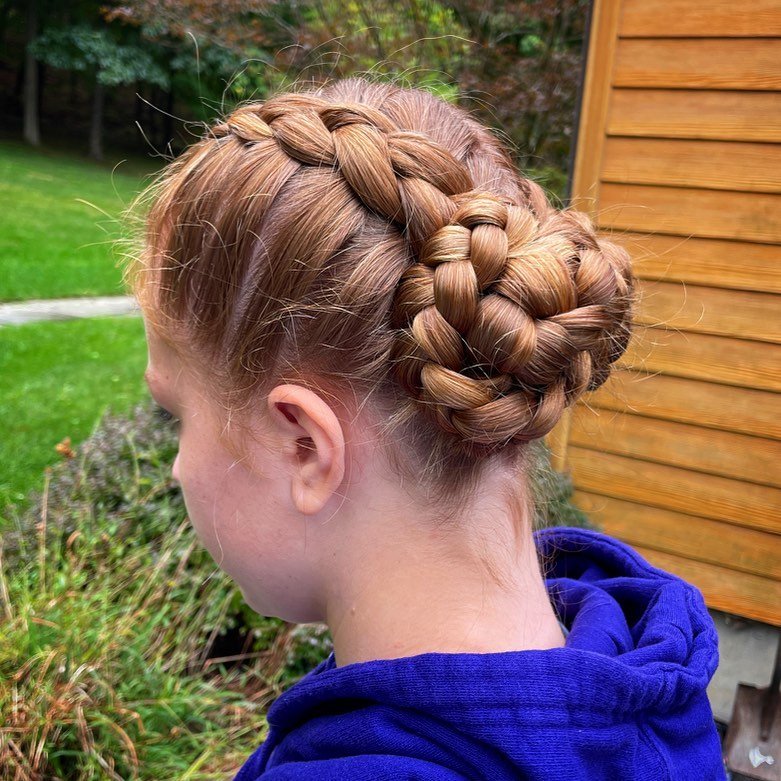 Double Dutch Braids into Braided Bun