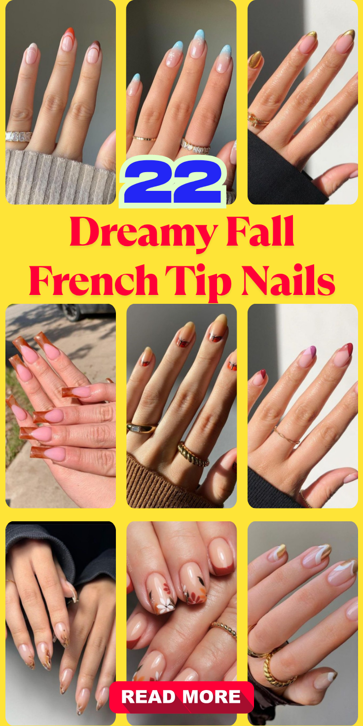 Dreamy Fall French Tip Nails