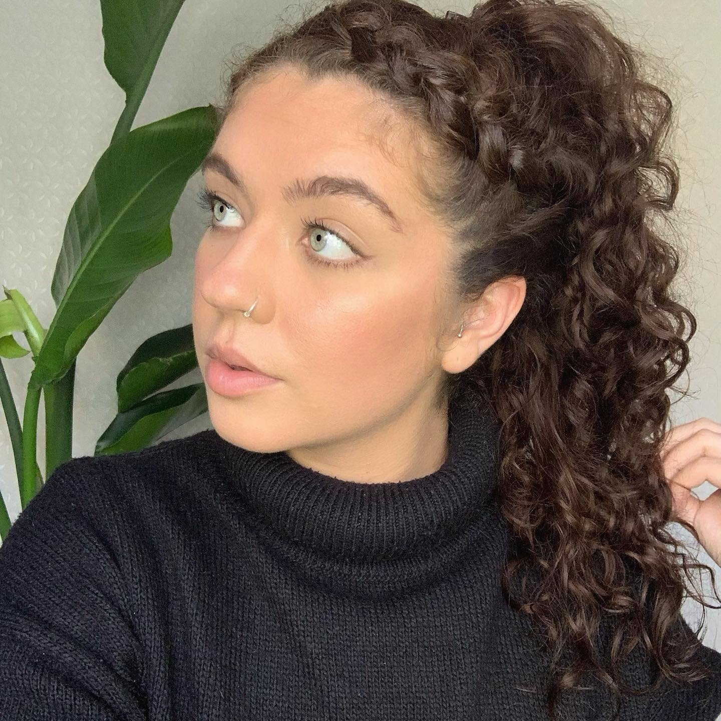 Dutch Braid Front Braid with Lose Curly Back Hair