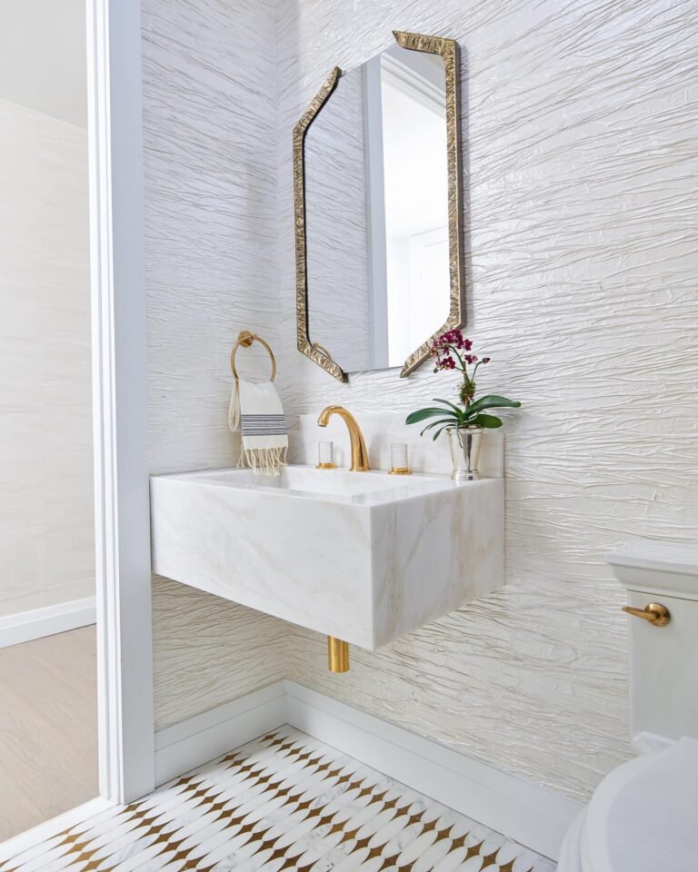 Earthy Brown Powder Room