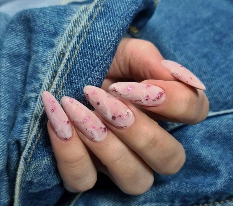 Fairy Dust Marble Nail Design