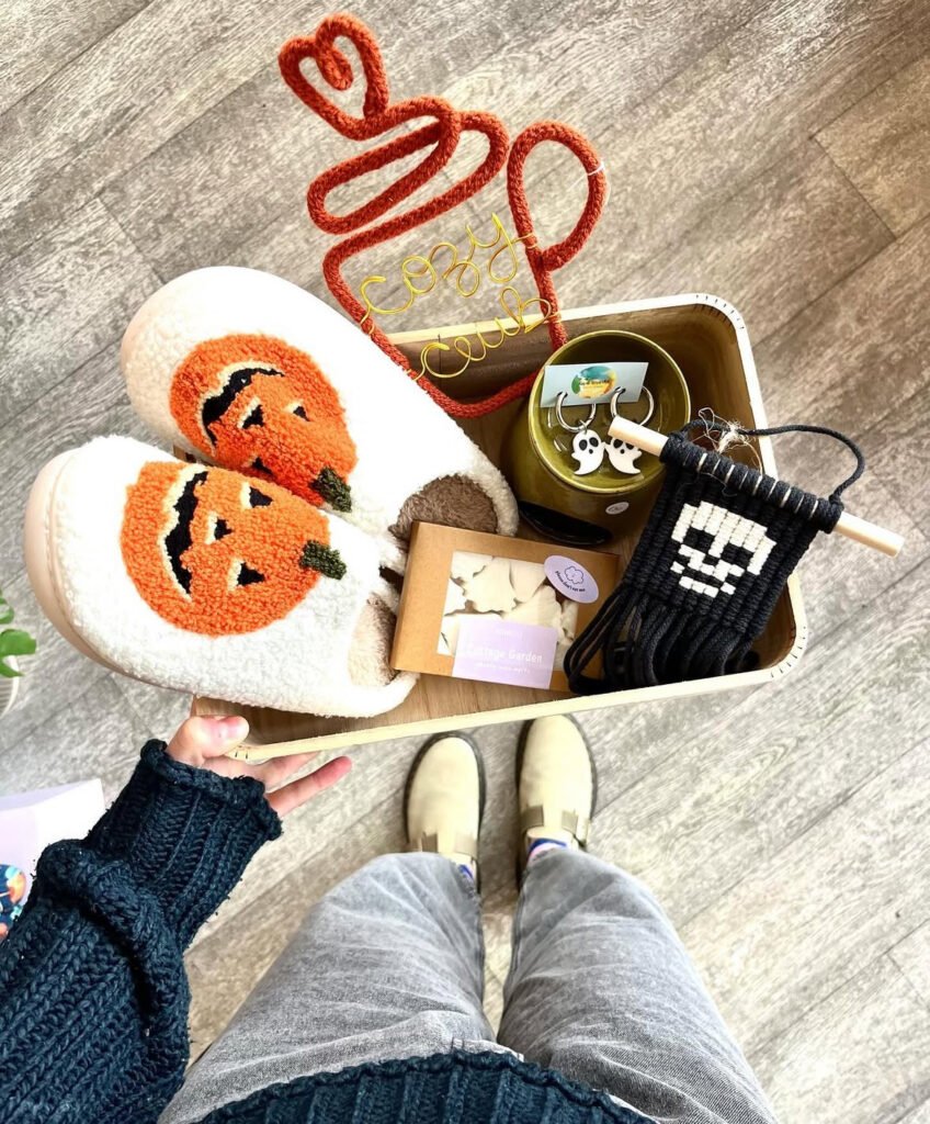 Cozy Fall Adult Boo Basket