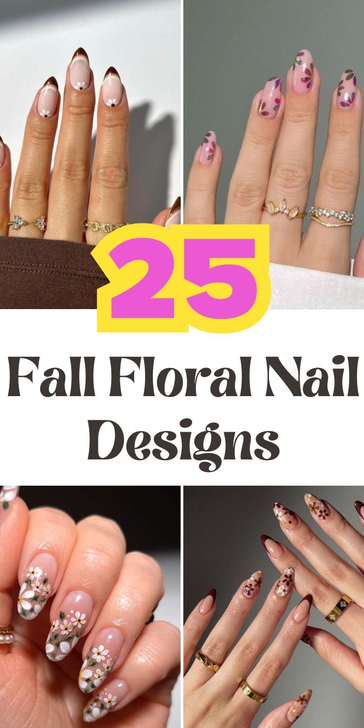 Gorgeous Fall Floral Nail Designs