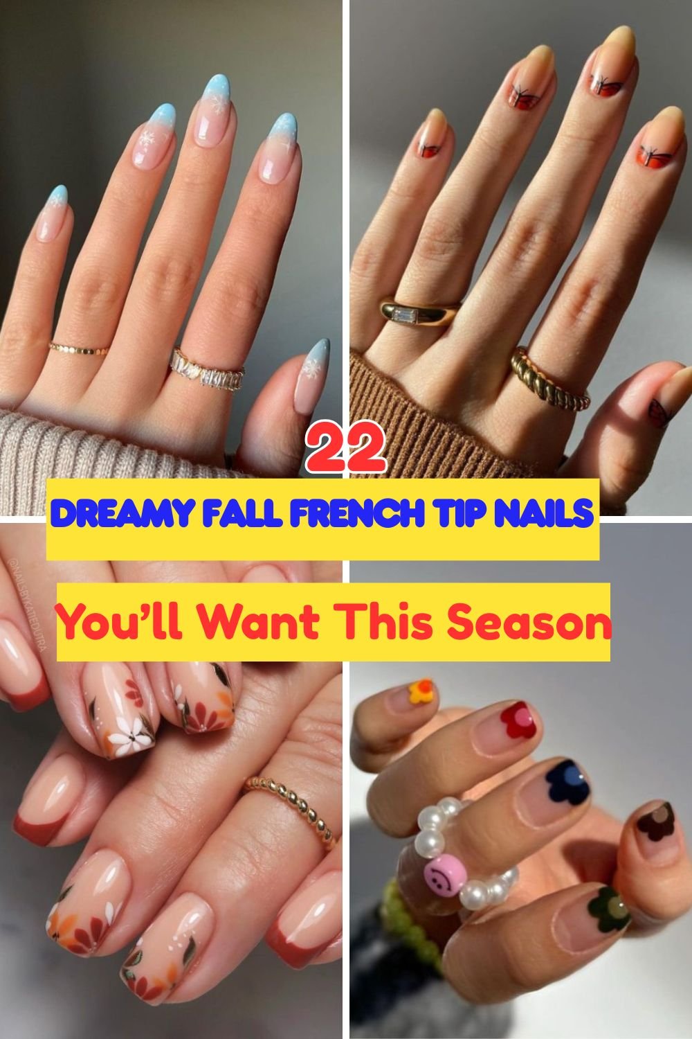 Dreamy Fall French Tip Nails