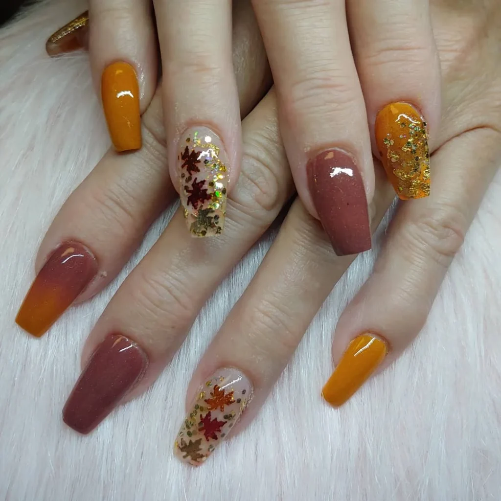Fall-Inspired Acrylic Nails