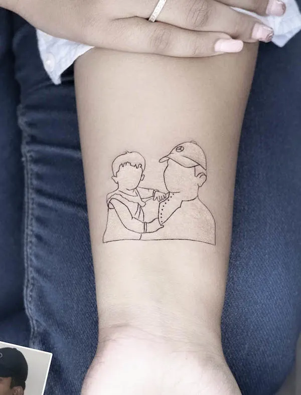 Family forearm tattoo