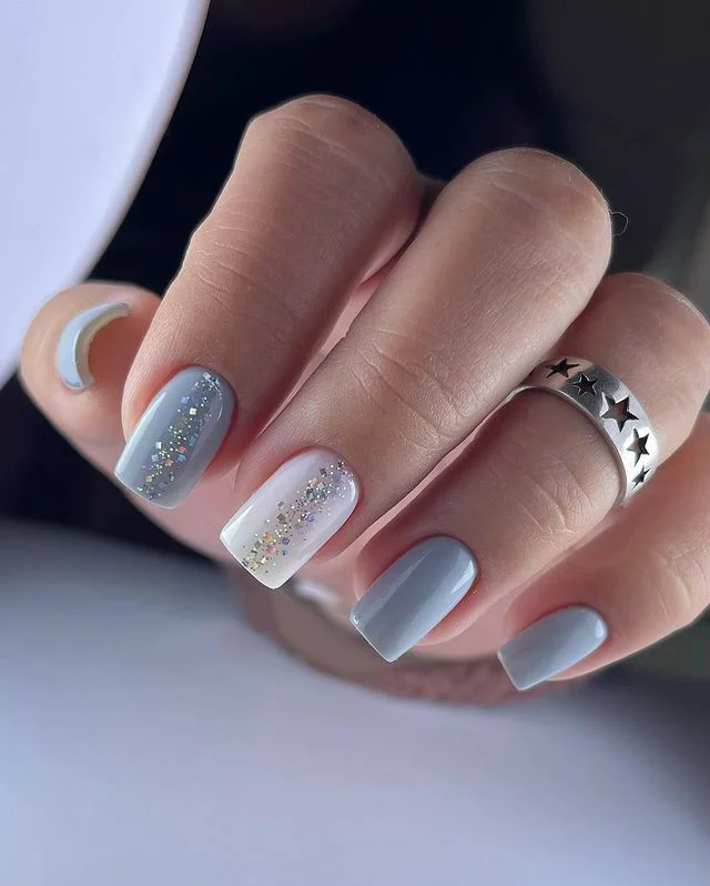 Fiberglass Stretching with Glitter Nails