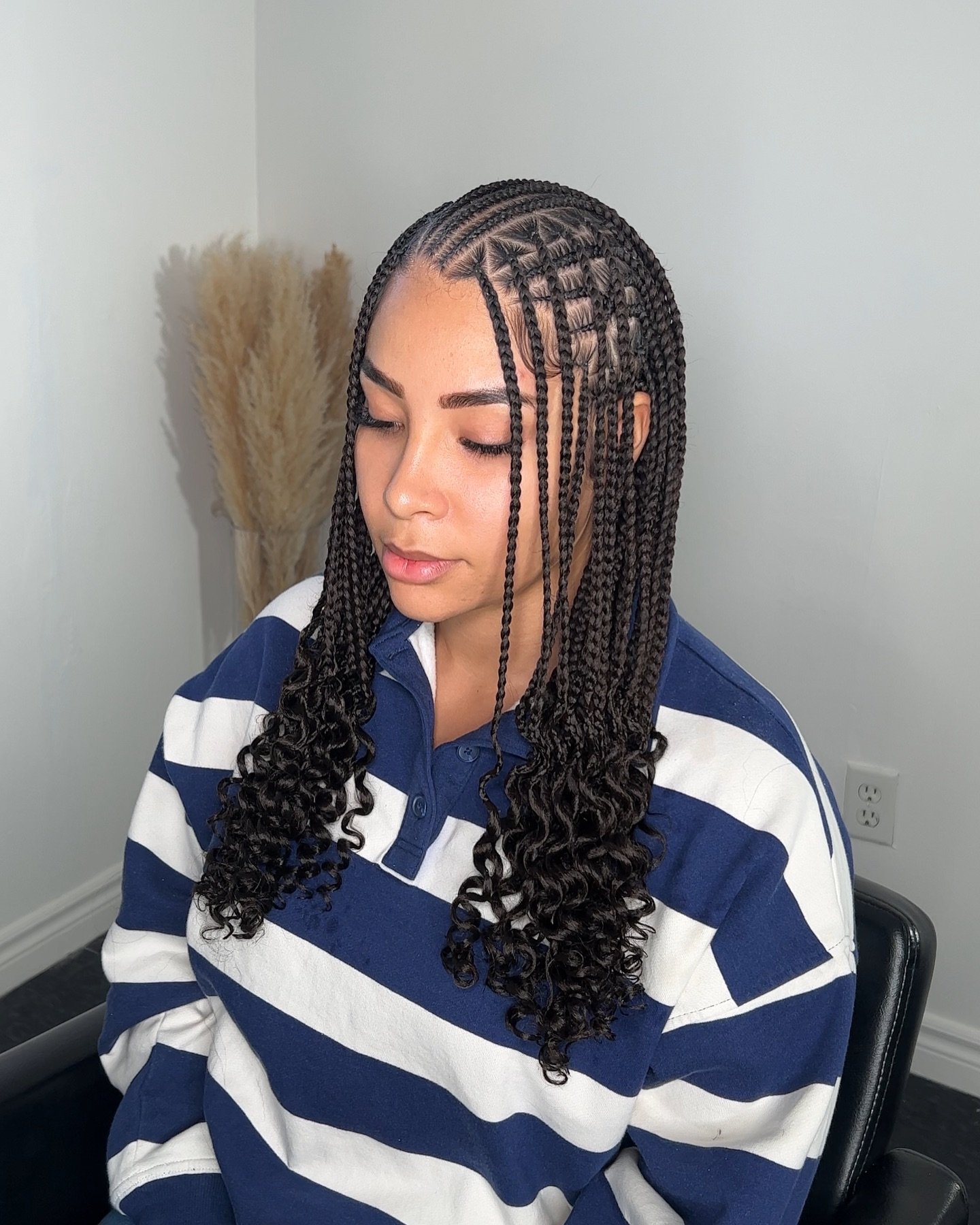 Flip Over Fulani with Curls at the End