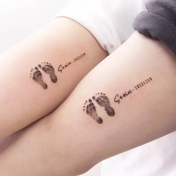 Footprint baby tattoo