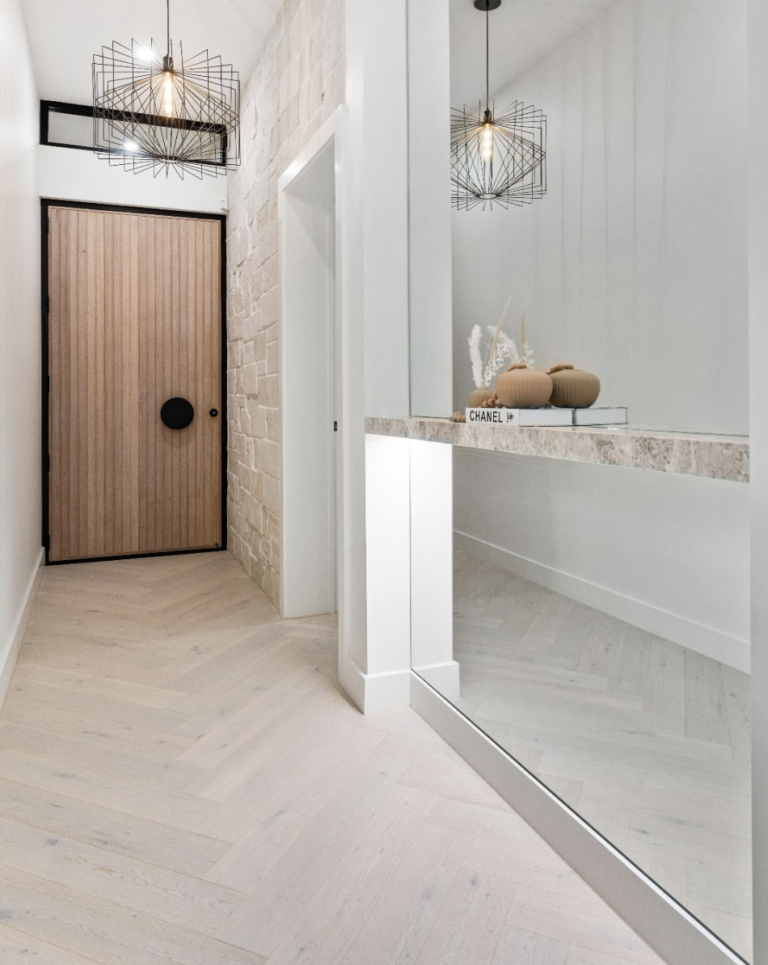 Front Door Tile Entryway With Wood Floor