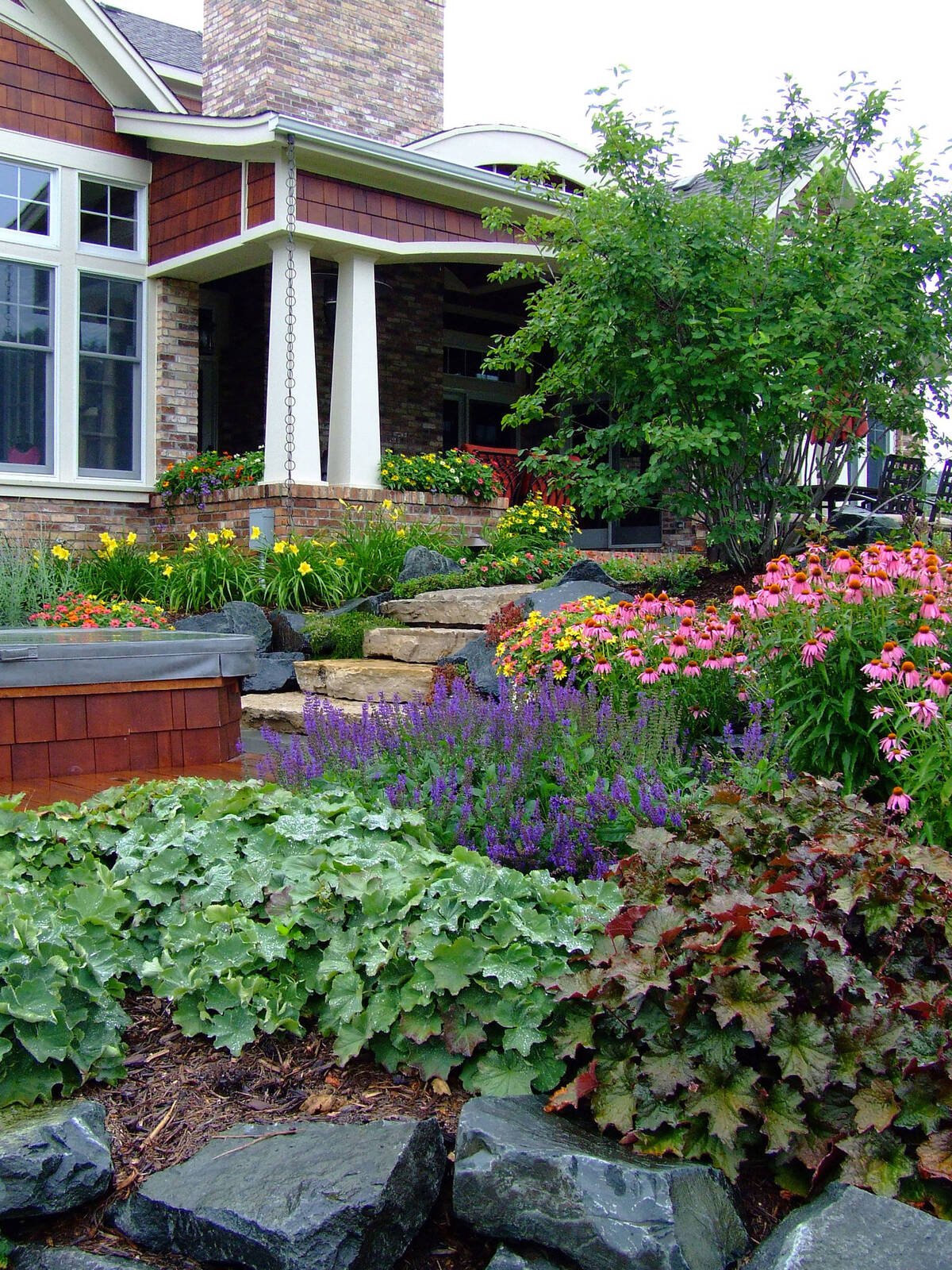 Garden Beds Along Stairs