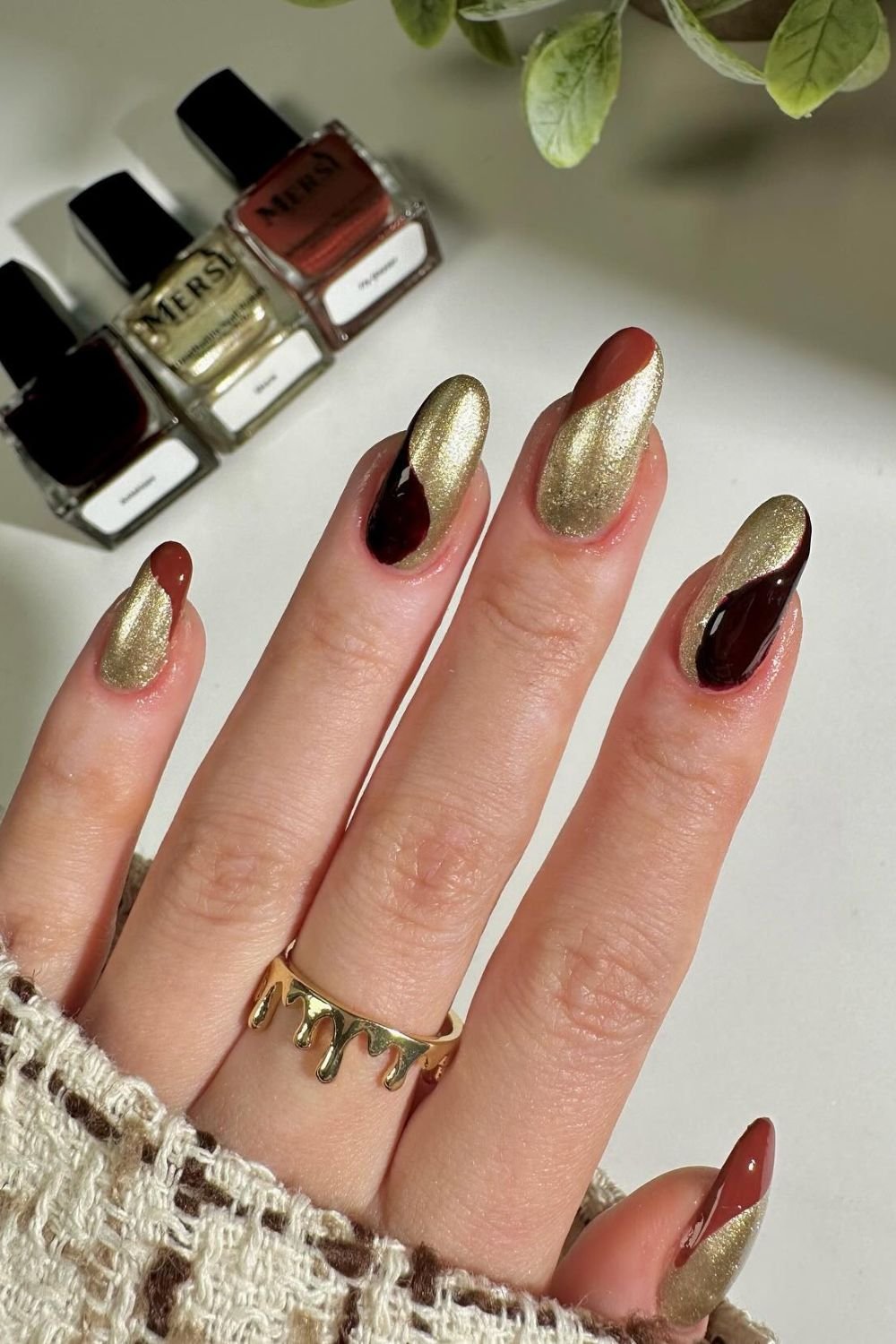 Gold And Wine Waves