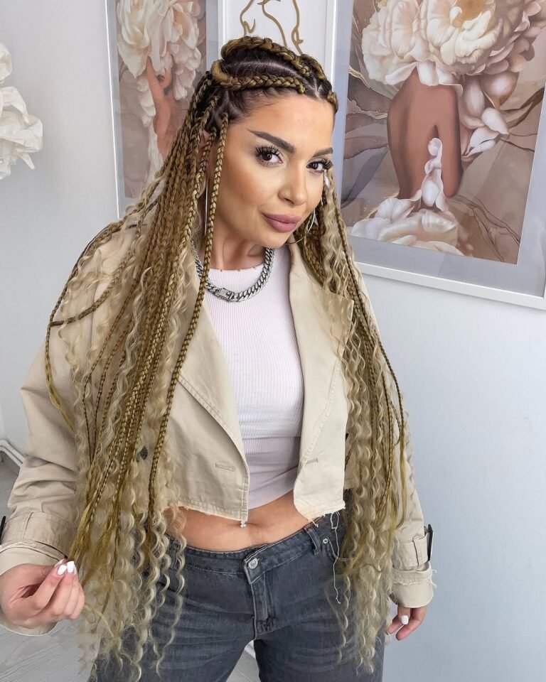 Gold and Blonde Fulani and Knotless Boho