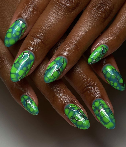 Green + Blue Snake Print