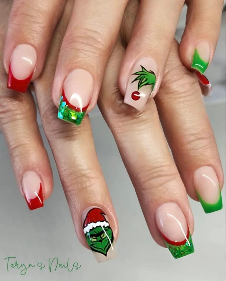 Grinch French Tips