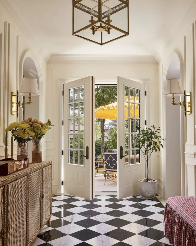 Let the Light In with Double Doors + a Patterned Floor