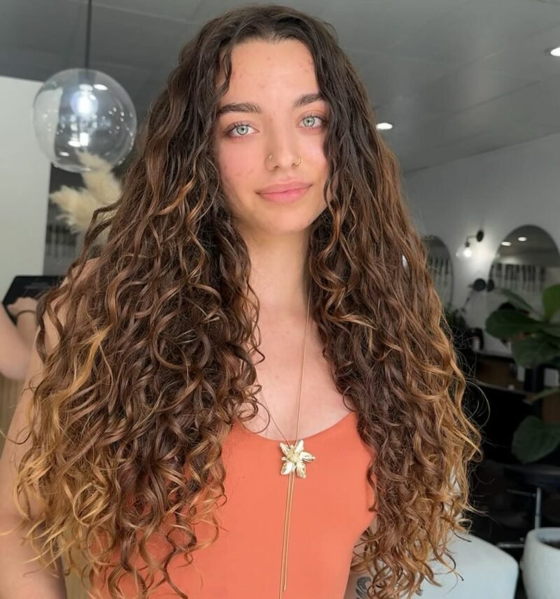 Long curly hair