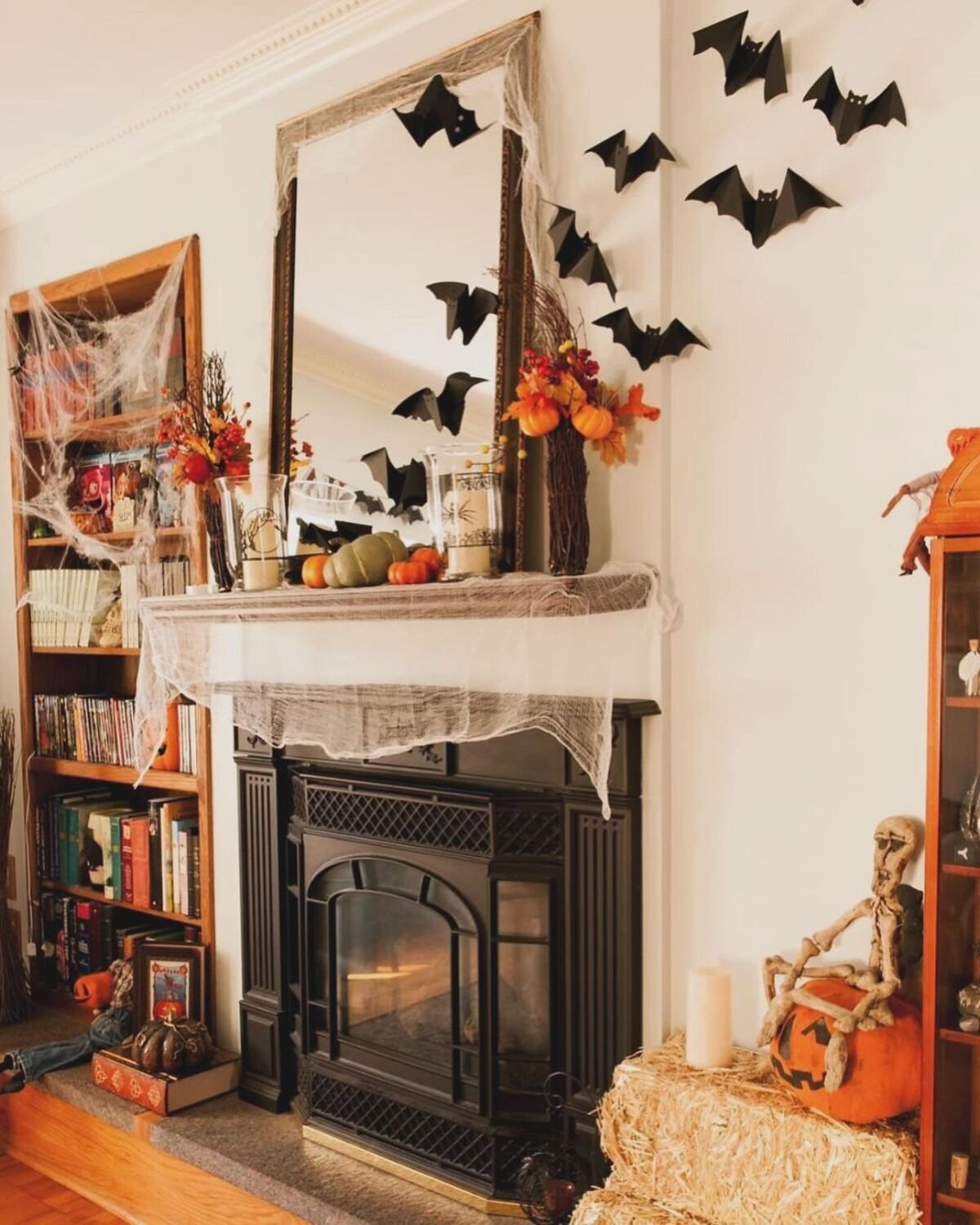 Mantelpiece Decor for a Warm but Spooky Reception