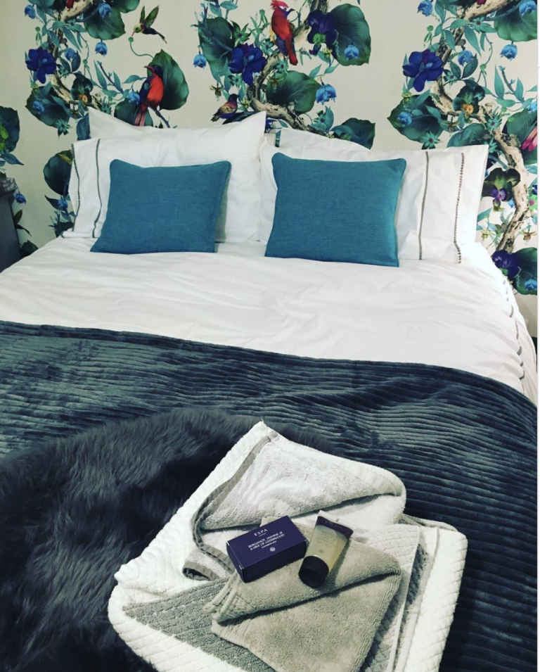 Nature-Inspired Wall Mural For Beds Without Headboards