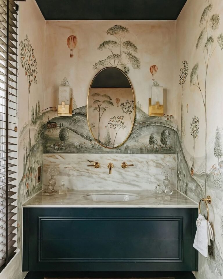 Olive Green and Peach Marble