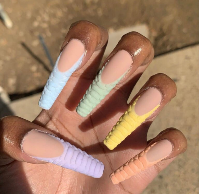 Pastel Snake Print Nails