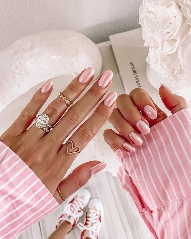 Pink Glazed Donut Nails