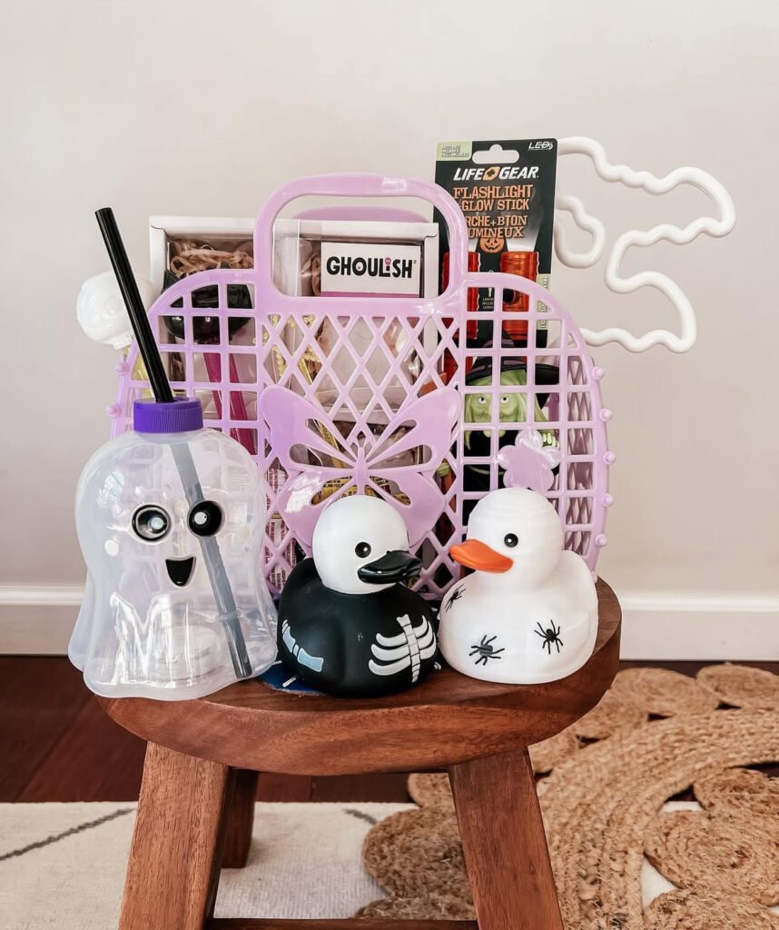 Playful Duck and Ghost Basket