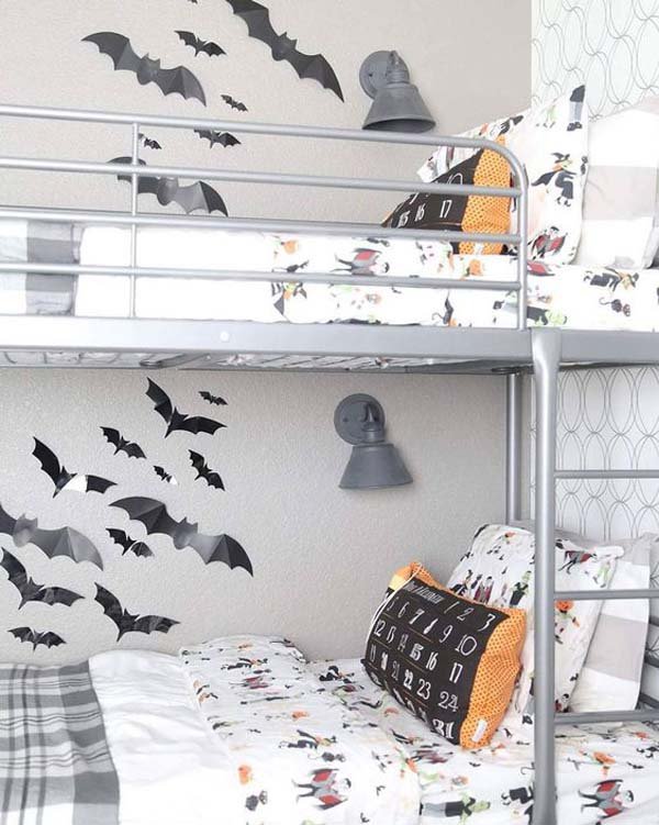 Realistic Bat Decals for a Mysterious Wall Flock Look